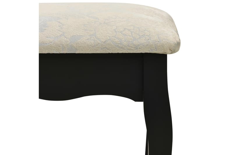 Sminkbord med pall svart 80x69x141 cm paulowniaträ - Svart - Möbler - Bord - Sminkbord