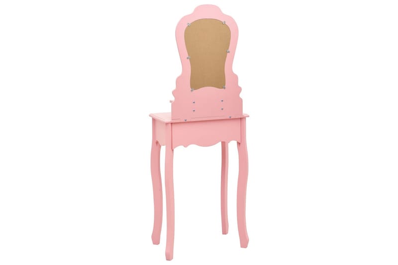 Sminkbord med pall rosa 50x59x136 cm paulowniaträ - Rosa - Möbler - Bord - Sminkbord