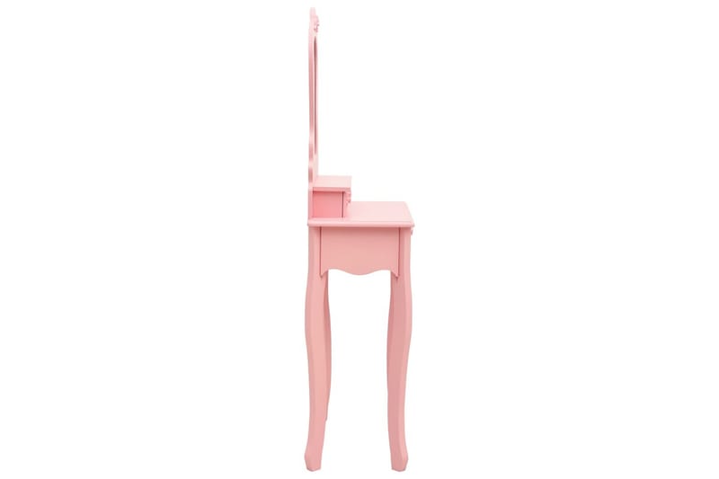 Sminkbord med pall rosa 50x59x136 cm paulowniaträ - Rosa - Möbler - Bord - Sminkbord