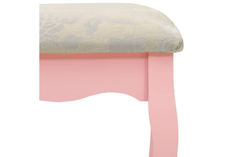 Sminkbord med pall rosa 50x59x136 cm paulowniaträ - Rosa - Spegelbord barn - Sminkbord barn - Bord - Sminkbord