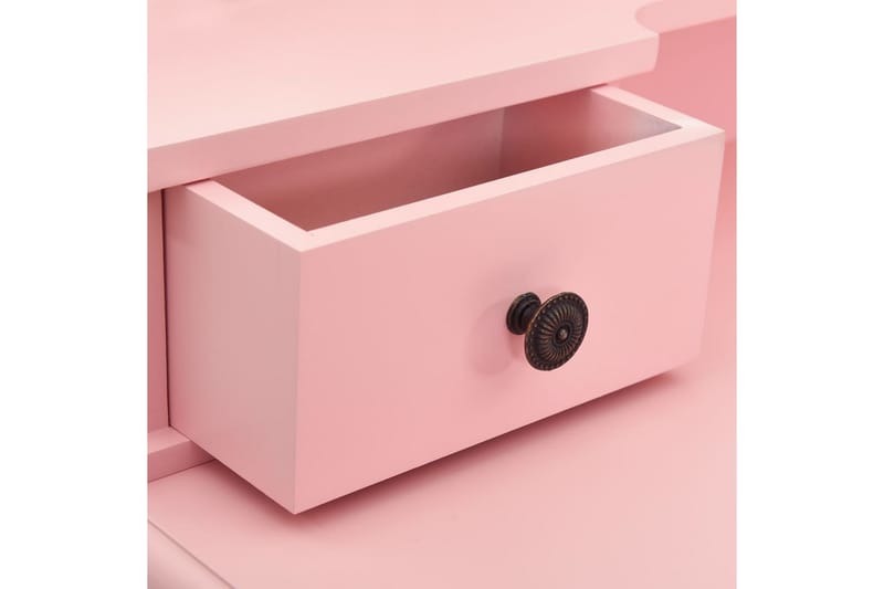 Sminkbord med pall rosa 80x69x141 cm paulowniaträ - Rosa - Möbler - Bord - Sminkbord
