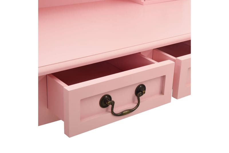 Sminkbord med pall rosa 80x69x141 cm paulowniaträ - Rosa - Möbler - Bord - Sminkbord