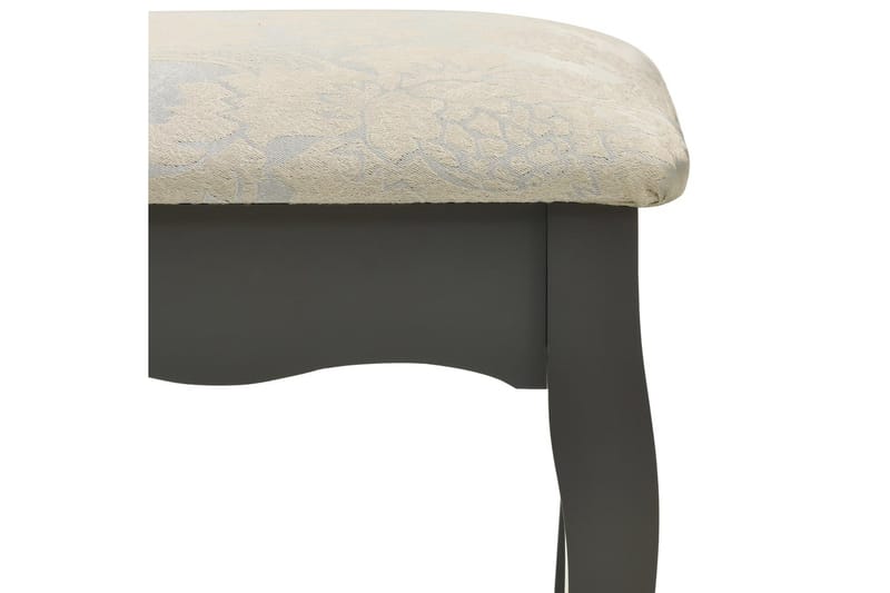 Sminkbord med pall grå 100x40x146 cm paulowniaträ - Grå - Bord - Sminkbord