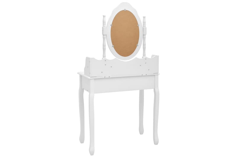 Sminkbord med pall vit 75x69x140 cm paulowniaträ - Vit - Möbler - Bord - Sminkbord