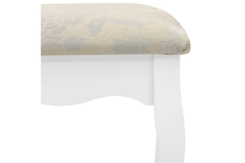 Sminkbord med pall vit 75x69x140 cm paulowniaträ - Vit - Bord - Sminkbord