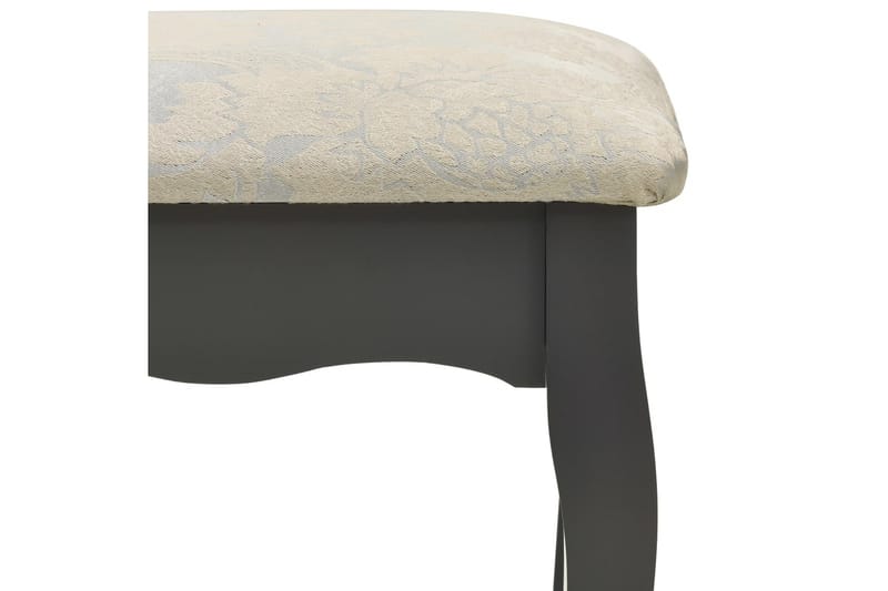 Sminkbord med pall grå 75x69x140 cm paulowniaträ - Grå - Bord - Sminkbord