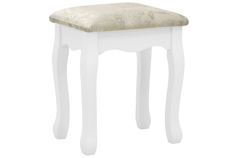 Sminkbord med pall vit 80x69x141 cm paulowniaträ - Vit - Möbler - Bord - Sminkbord