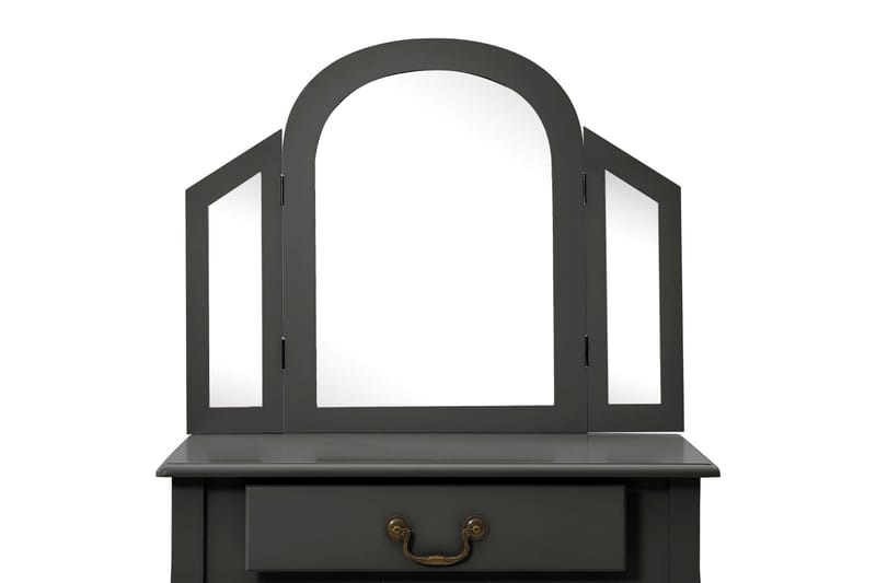 Sminkbord med pall grå 65x36x128 cm kejsarträ MDF - Grå - Möbler - Bord - Sminkbord
