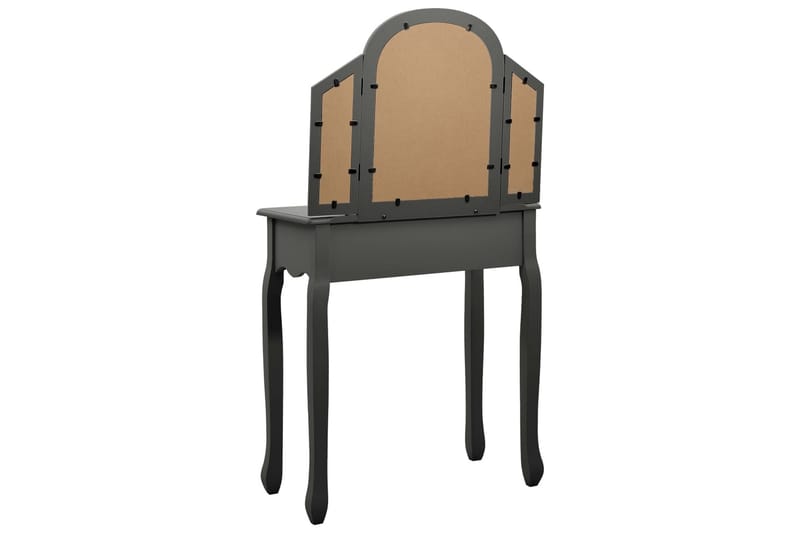 Sminkbord med pall grå 65x36x128 cm kejsarträ MDF - Grå - Möbler - Bord - Sminkbord