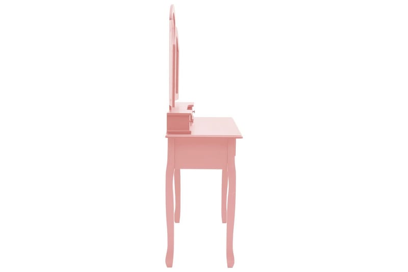 Sminkbord med pall rosa 100x40x146 cm kejsarträ - Rosa - Spegelbord barn - Sminkbord barn - Bord - Sminkbord