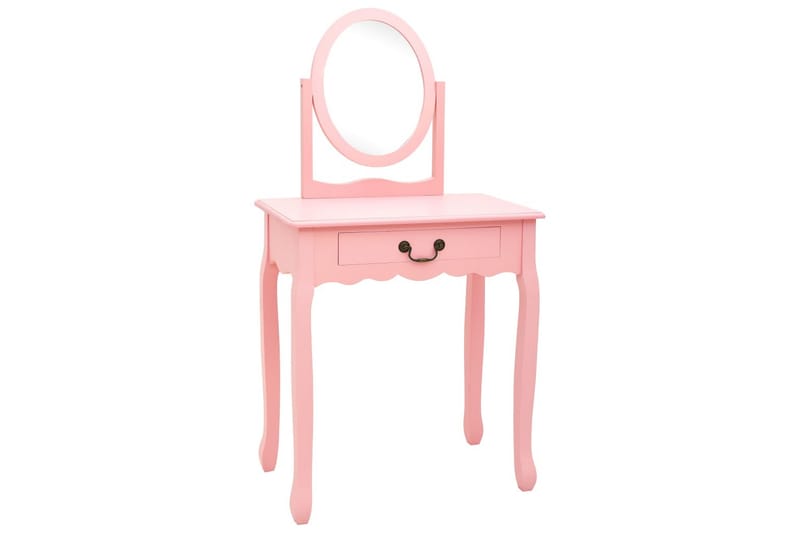 Sminkbord med pall rosa 65x36x128 cm kejsarträ MDF - Rosa - Möbler - Bord - Sminkbord