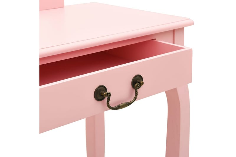 Sminkbord med pall rosa 65x36x128 cm kejsarträ MDF - Rosa - Möbler - Bord - Sminkbord