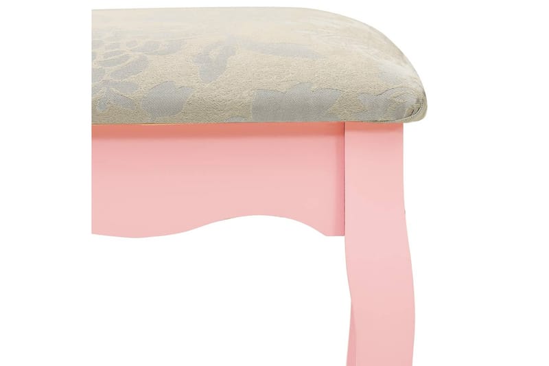 Sminkbord med pall rosa 65x36x128 cm kejsarträ MDF - Rosa - Möbler - Bord - Sminkbord