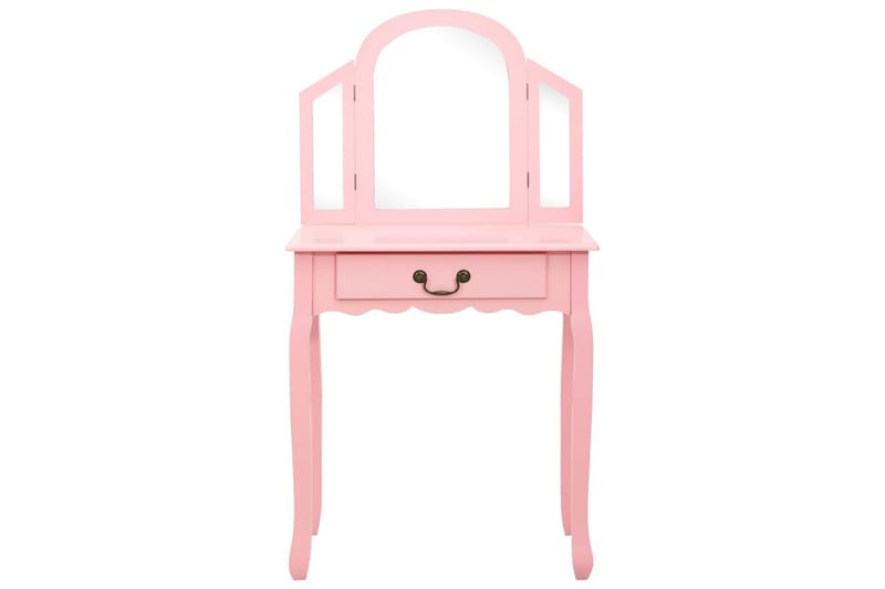 Sminkbord med pall rosa 65x36x128 cm kejsarträ MDF - Rosa - Möbler - Bord - Sminkbord