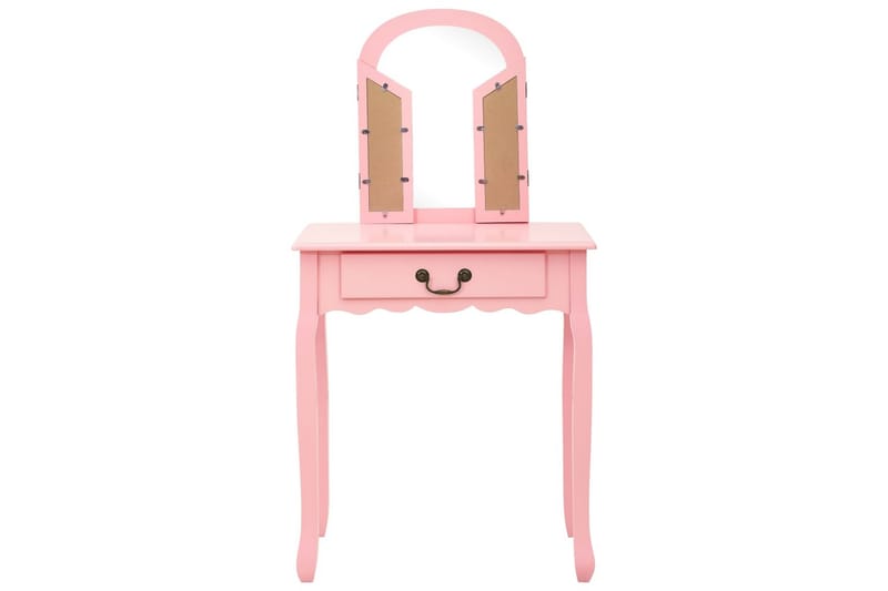 Sminkbord med pall rosa 65x36x128 cm kejsarträ MDF - Rosa - Möbler - Bord - Sminkbord