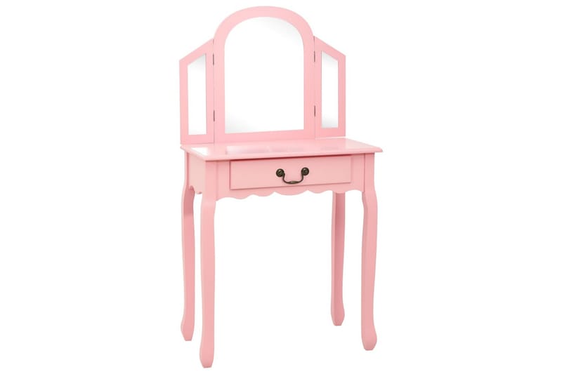 Sminkbord med pall rosa 65x36x128 cm kejsarträ MDF - Rosa - Möbler - Bord - Sminkbord