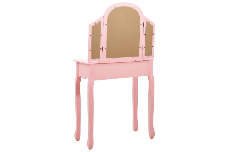 Sminkbord med pall rosa 65x36x128 cm kejsarträ MDF - Rosa - Möbler - Bord - Sminkbord