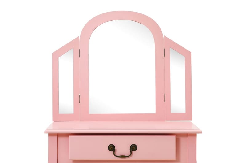 Sminkbord med pall rosa 65x36x128 cm kejsarträ MDF - Rosa - Möbler - Bord - Sminkbord