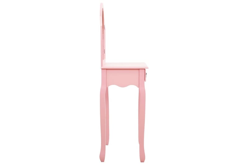 Sminkbord med pall rosa 65x36x128 cm kejsarträ MDF - Rosa - Möbler - Bord - Sminkbord