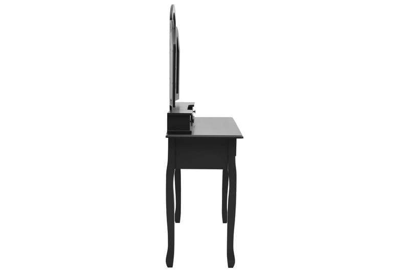 Sminkbord med pall svart 100x40x146 cm kejsarträ - Svart - Bord - Sminkbord