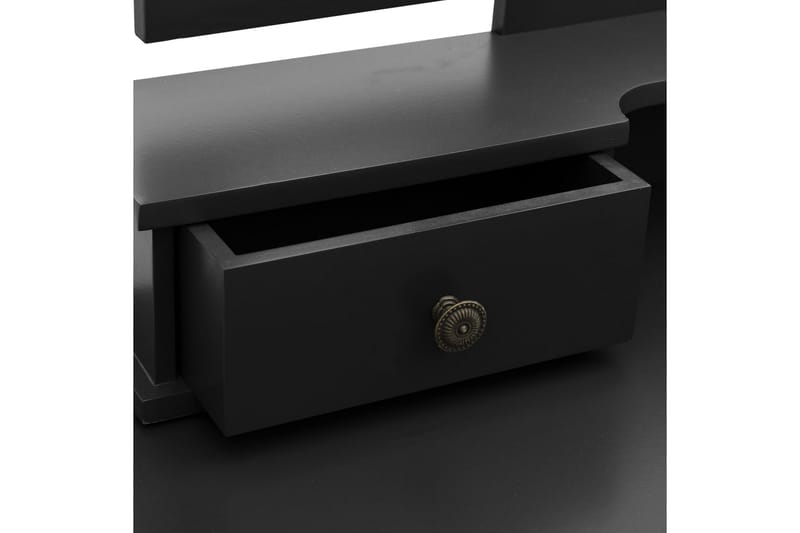 Sminkbord med pall svart 100x40x146 cm kejsarträ - Svart - Bord - Sminkbord