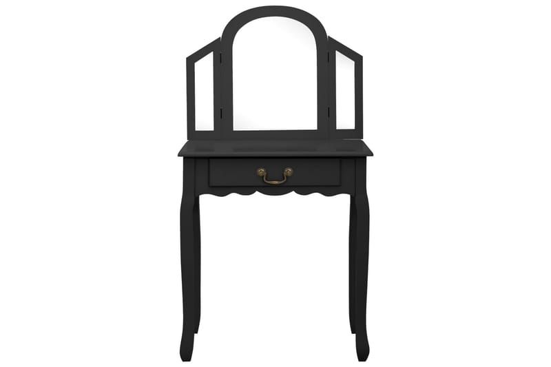Sminkbord med pall svart 65x36x128 cm kejsarträ MDF - Svart - Möbler - Bord - Sminkbord