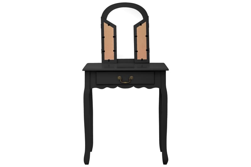 Sminkbord med pall svart 65x36x128 cm kejsarträ MDF - Svart - Möbler - Bord - Sminkbord