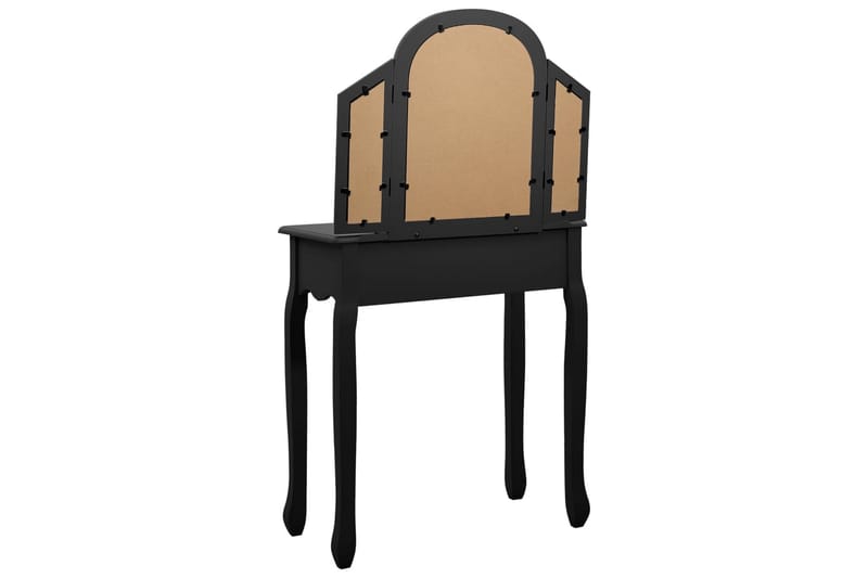 Sminkbord med pall svart 65x36x128 cm kejsarträ MDF - Svart - Möbler - Bord - Sminkbord
