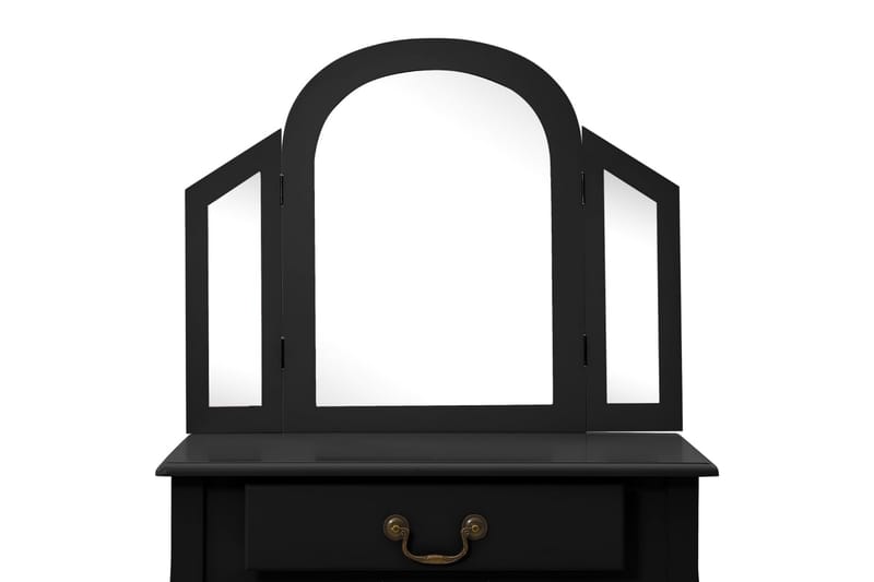 Sminkbord med pall svart 65x36x128 cm kejsarträ MDF - Svart - Möbler - Bord - Sminkbord