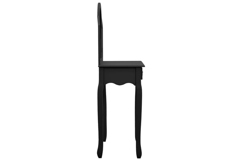 Sminkbord med pall svart 65x36x128 cm kejsarträ MDF - Svart - Möbler - Bord - Sminkbord