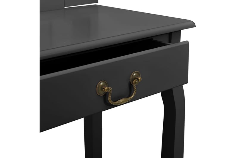 Sminkbord med pall svart 65x36x128 cm kejsarträ MDF - Svart - Möbler - Bord - Sminkbord