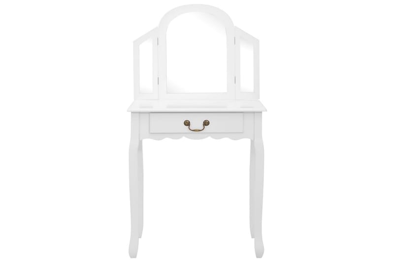 Sminkbord med pall vit 65x36x128 cm kejsarträ MDF - Vit - Möbler - Bord - Sminkbord