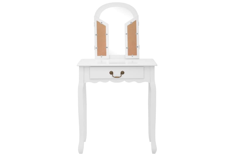 Sminkbord med pall vit 65x36x128 cm kejsarträ MDF - Vit - Möbler - Bord - Sminkbord