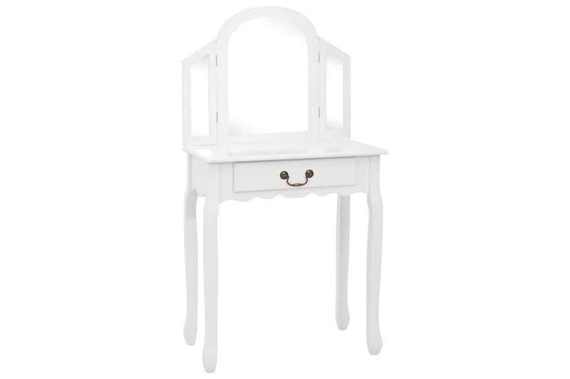 Sminkbord med pall vit 65x36x128 cm kejsarträ MDF - Vit - Möbler - Bord - Sminkbord