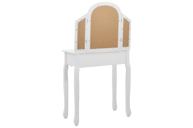 Sminkbord med pall vit 65x36x128 cm kejsarträ MDF - Vit - Möbler - Bord - Sminkbord