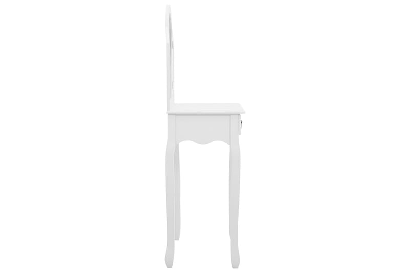 Sminkbord med pall vit 65x36x128 cm kejsarträ MDF - Vit - Möbler - Bord - Sminkbord