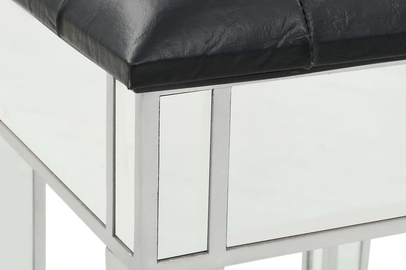 Sminkbord med pall spegellådor MDF och glas - Silver - Möbler - Bord - Sminkbord