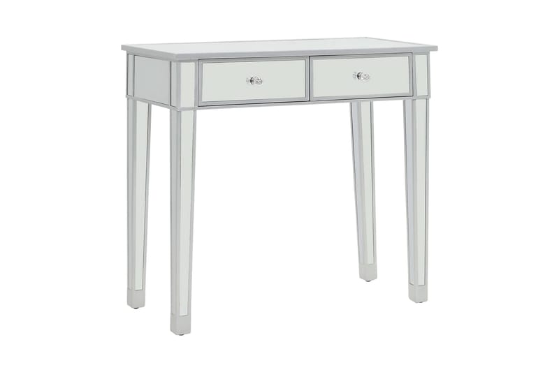Sminkbord med pall spegellådor MDF och glas - Silver - Möbler - Bord - Sminkbord