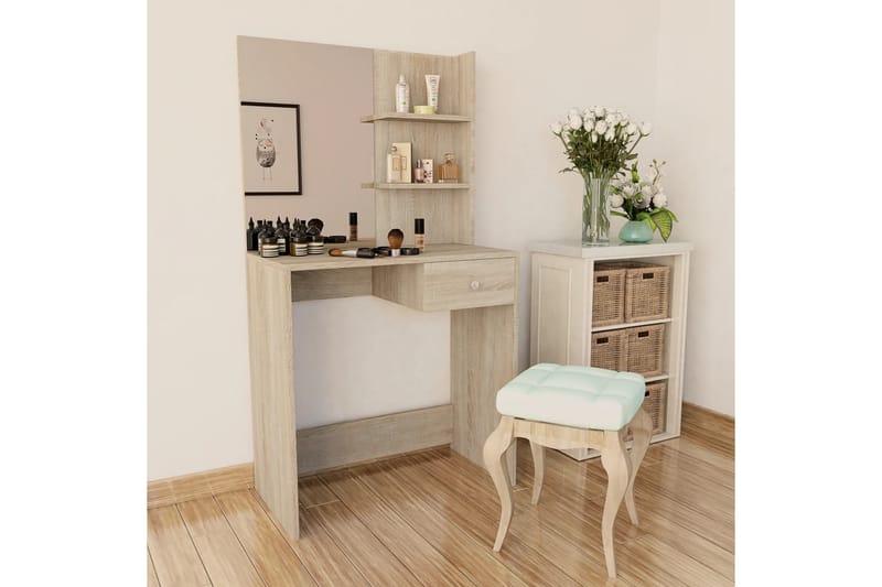 Sminkbord spånskiva 75x40x141 cm ek - Brun - Möbler - Bord - Sminkbord