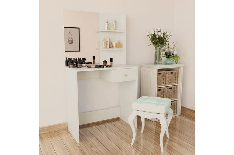 Sminkbord spånskiva 75x40x141 cm vit - Vit - Möbler - Bord - Sminkbord