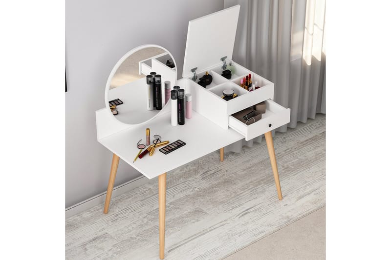 Straat Sminkbord 120x96 cm Vit - Hanah Home - Möbler - Bord - Sminkbord