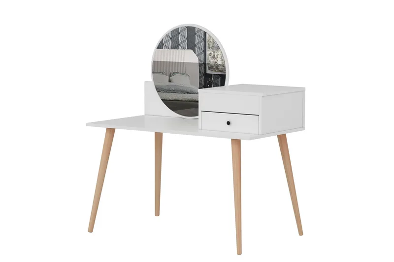 Straat Sminkbord 120x96 cm Vit - Hanah Home - Möbler - Bord - Sminkbord