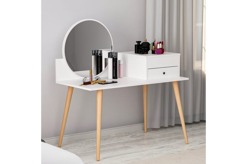 Straat Sminkbord 120x96 cm Vit - Hanah Home - Möbler - Bord - Sminkbord