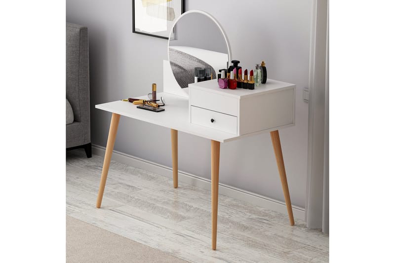 Straat Sminkbord 120x96 cm Vit - Hanah Home - Möbler - Bord - Sminkbord