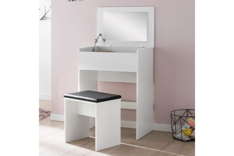 Sminkbord Wohnling Förvaringsutrymme för Osmetic White med spegelpall klassiskt modern - Möbler - Bord