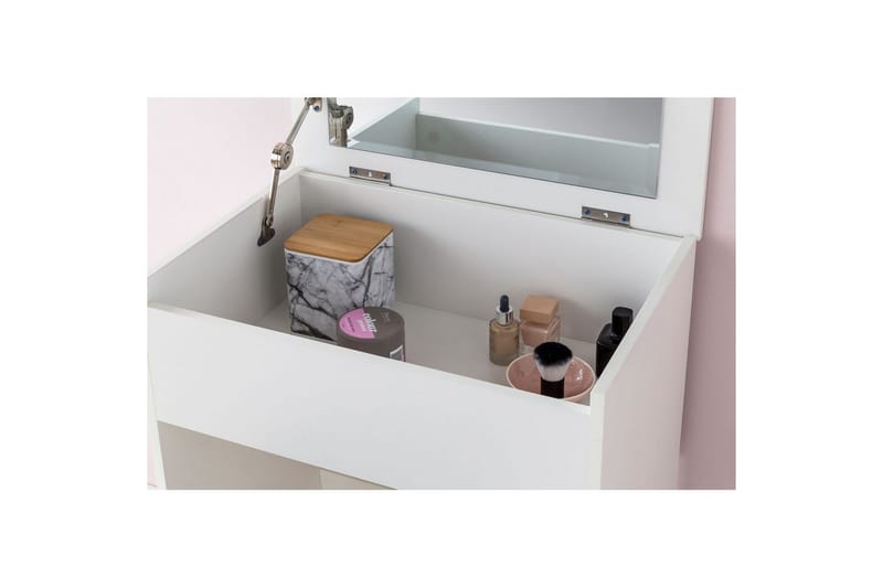 Sminkbord Wohnling Förvaringsutrymme för Osmetic White med spegelpall klassiskt modern - Möbler - Bord