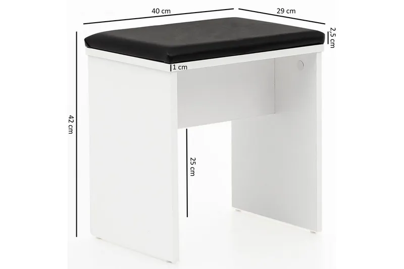 Sminkbord Wohnling Förvaringsutrymme för Osmetic White med spegelpall klassiskt modern - Möbler - Bord
