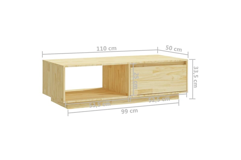 Soffbord 110x50x33,5 cm massiv furu - Brun - Möbler - Bord