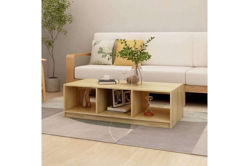 Soffbord 110x50x34 cm massiv furu - Brun - Soffbord - Bord