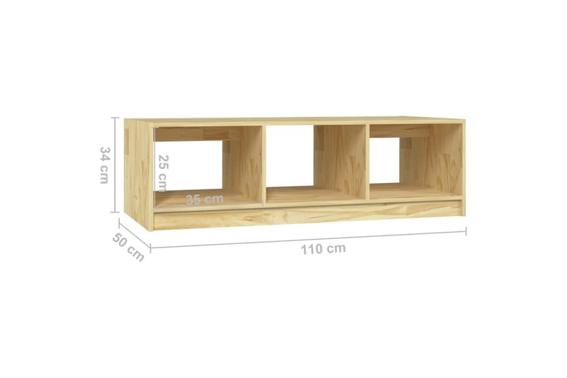 Soffbord 110x50x34 cm massiv furu - Brun - Soffbord - Bord